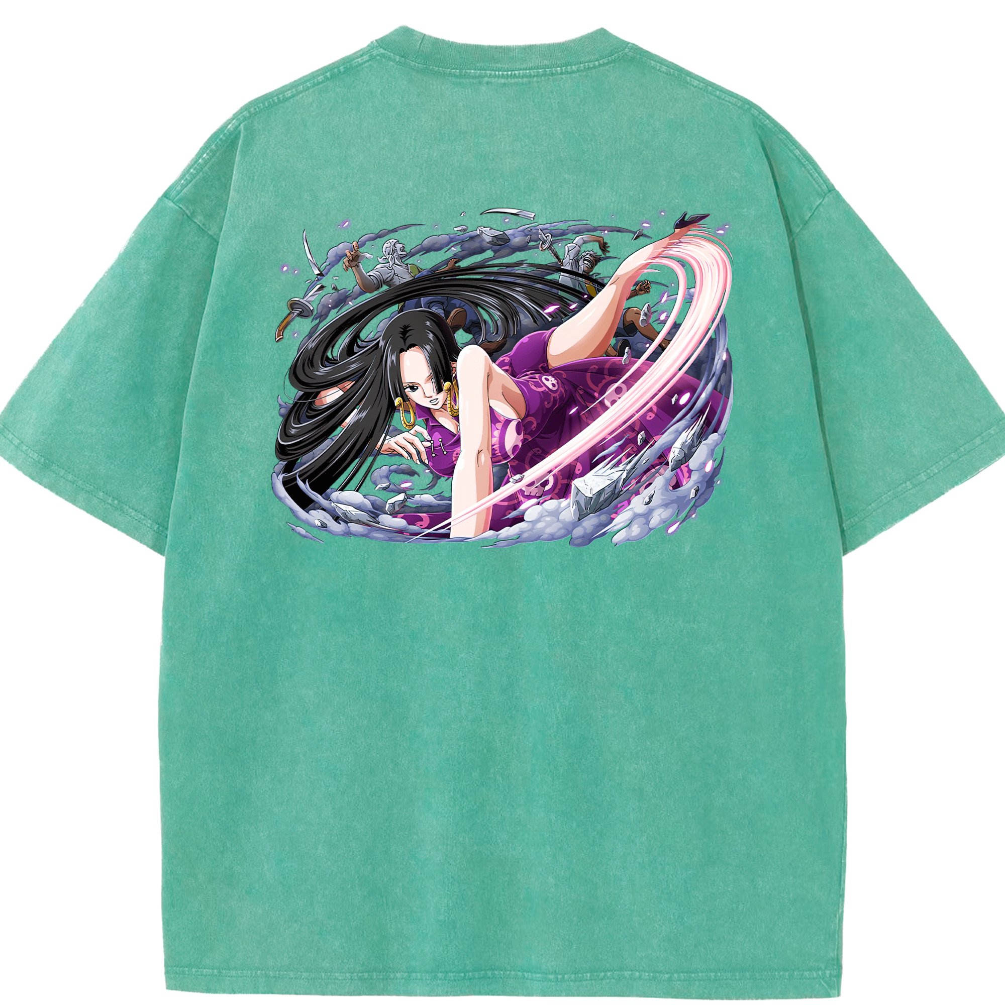 ワンピース ボア・ハンコック ONE PIECE Boa·Hancock 綿100% ヴィンテージ風 半袖Tシャツ（背面プリント）